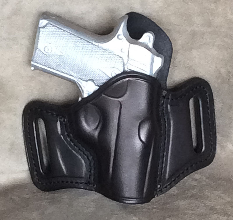 Kamra's Armory - S & W 5906 Real Leather OWB Carry Two Slot Pancake Thumb Break Handmade Holster