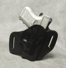 Glock 26 Leather Pancake Holster w/ Sweat Shield - Black