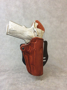 1911 OWB Commander Size Custom Leather Paddle Holster w/Sweat Shield