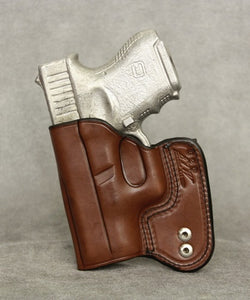 Glock 26 (with Crimson Trace) IWB Leather Holster - Brown