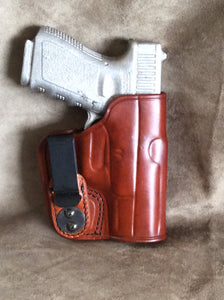 Glock 27 IWB Concealed Tuckable Custom Leather Holster by ETW Holsters