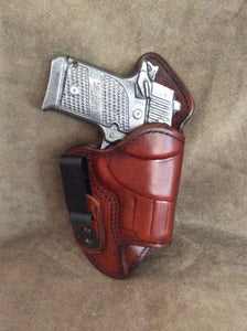 Sig Sauer P938 (Crimson Trace) Mr Jones lined IWB Leather Holster - Brown