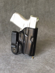 Glock 43x w/Red Dot Sight IWB Concealed Custom Leather Holster BY ETW Holsters