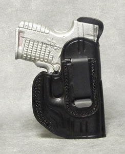 Springfield XDs Center Clip IWB Leather Holster - Black