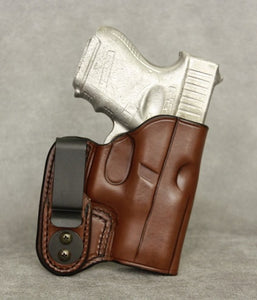 Glock 26 (with Crimson Trace) IWB Leather Holster - Brown