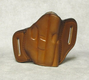 Glock 26 (with Crimson Trace) Two Slot Pancake Leather Holster - Brown