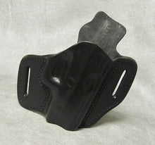 Glock 26 Leather Pancake Holster w/ Sweat Shield - Black
