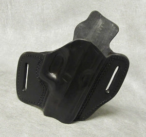 Glock 27 Leather Pancake Holster w/ Sweat Shield - Black