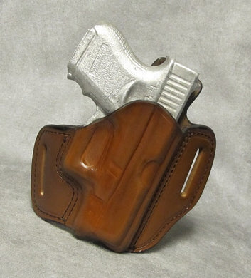 Glock 27 Leather Pancake Holster w/ Sweat Shield - Brown